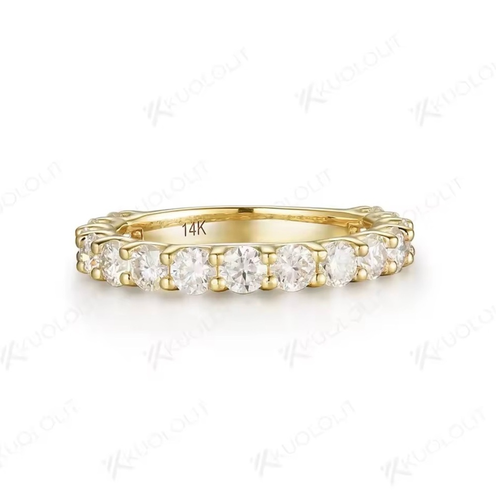 Kuololit Round Cut Diamond Moissanite Ring Sterling Silver S925 size 6 - Picture 7 of 9